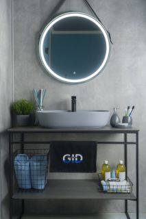 Раковина Gid Gm1346 53341 накладная серая матовая 61x41x14