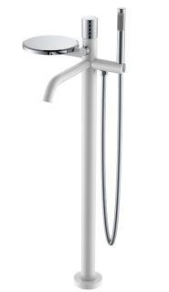 Напольный смеситель для ванны Boheme Stick 129-WCR белый/хром
