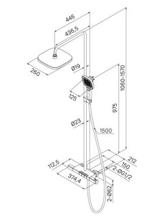 Душевая система с тропическим душем IDDIS SpaHome SPHBLTKi06 с термостатом чёрный матовый