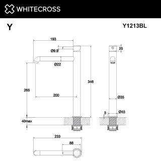 Смеситель для раковины WHITECROSS Y Y1213CR хром