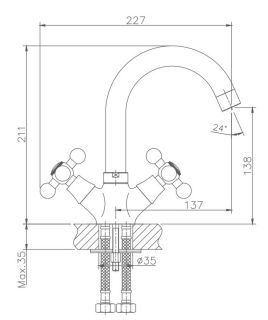 Смеситель для раковины Haiba HB1219 хром