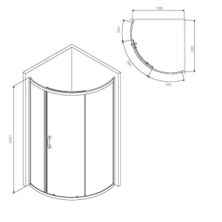 Душевой уголок AM.PM Like W83UG-315-090MT 90х90 см профиль хром