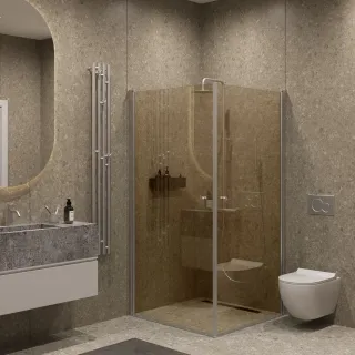 Душевой уголок на монопетле by Deonria U-80-79-6-BR-HMG 80x79см хром матовый/бронза