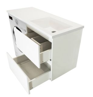 Подвесная тумба с раковиной Эстет Dallas Luxe ФР-00002924 П 140см два ящика белый