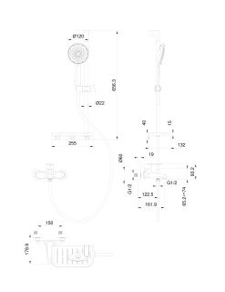 Смеситель для ванны с душевым гарнитуром Wonzon & Woghand Alfa WW-AE3201-MB чёрный матовый