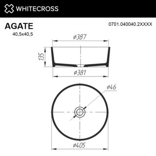 Раковина WHITECROSS Agate 0701.040040.2XXXX 40 см RAL мат