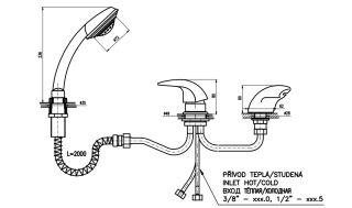 Смеситель на борт ванны Rav Slezak Dunaj D470.5Y хром