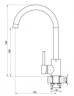 Смеситель для кухни Florentina Юна шампань