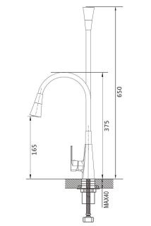 Смеситель для кухни Shevanik S543T-3 оружейная сталь/чёрный