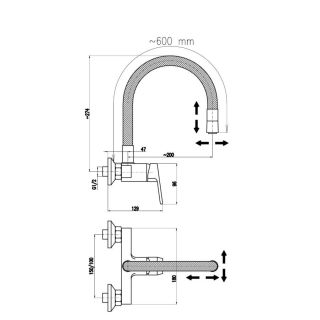 Смеситель для кухни Rav Slezak Colorado CO302.5/10CMATZ черный золото