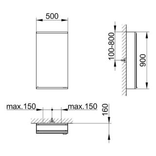 Зеркальный шкаф Keuco Royal Modular 800001051100000 50 см