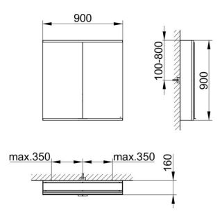 Зеркальный шкаф Keuco Royal Modular 800201091100300 90 см