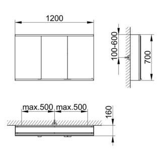 Зеркальный шкаф Keuco Royal Modular 800311120100300 120 см