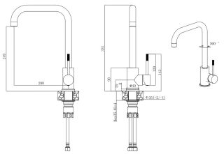 Смеситель для кухни ESKO Kitchen K57B черный