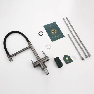 Смеситель для кухни Splenka S70.63.09 с подключением фильтра графит