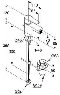 Смеситель для биде Kludi Zenta SL хром 485300565