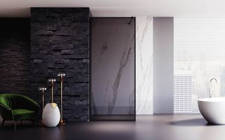 Душевая перегородка Veconi Korato KR-81BT, 1000x2000, черный матовый, стекло тонированное