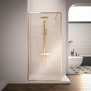 Душевая перегородка Veconi Korato KR-81GL, 700x2000, брашированное золото, ламинированное золото