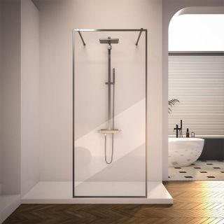 Душевая перегородка Veconi Korato KR-90GR, 1000x2000, брашированный графит, прозрачное стекло