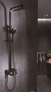 Душевая стойка Rose R2836H чёрный матовый