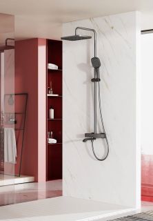 Душевая стойка Raglo R22.26.09 с термостатом графит