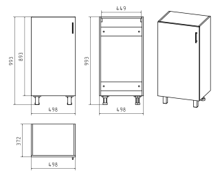 Напольная тумба для ванной Misty Купер 50см правая белый
