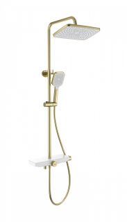 Душевая стойка Wonzon & Woghand ThermoKlick WW-B3098-A-BG с термостатом брашированное золото
