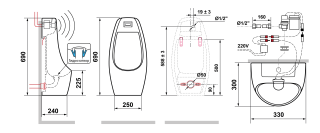 Писсуар подвесной Laguraty ZT - 511 выпуск вертикальный белый