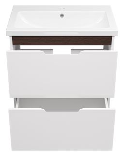 Напольная тумба под раковину Misty Лайм 70см белый/венге