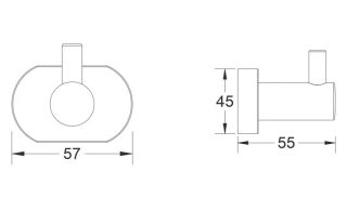 Крючок для ванной комнаты Shevanik SG5111T оружейная сталь