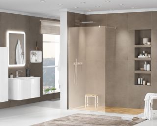 Душевая перегородка CEZARES LIBERTA-L-1-80-120-BR-Cr кронштейн 120см