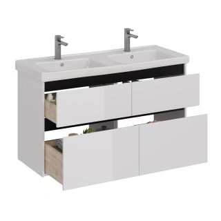 Тумба под раковину Lemark Combi LM03C125T-black 120 см белый глянец черный