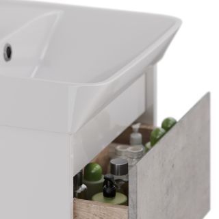 Тумба под раковину Lemark Combi LM03C45T-Beton 45 см белый глянец