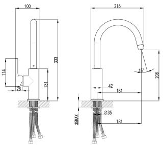 Смеситель для кухни Lemark Comfort LM3073PGR с подключением к фильтру питьевой воды грей