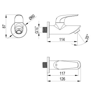Кран для бани Lemark Project LM4690C хром