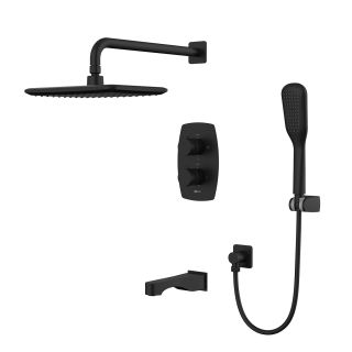 Душевой комплект Lemark Ursus LM7242BL с термостатом чёрный