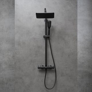 Душевая стойка Lemark Ursus LM7270BL с термостатом чёрный