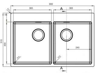 Кухонная мойка Florentina Логика-НМ 800.510.20.10 серебристый