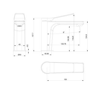 Смеситель для раковины Wonzon & Woghand WW-XH-012-CR хром