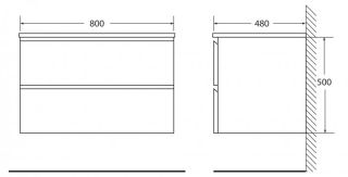 Тумба под раковину BelBagno подвесная Stone 80x50см LUCE-800-2C-SO-PT