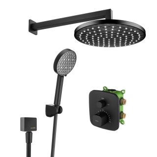 Душевой комплект Swedbe Platta 5564B с термостатом чёрный