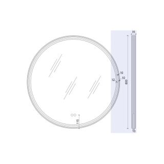 Зеркало Maretti Elena EA1480R03EL 80x80 см