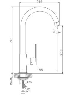 Смеситель для кухни Haiba HB70590-7 чёрный матовый