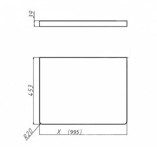 Столешница Velvex Klaufs 1000 без отверстий, Invisible Line