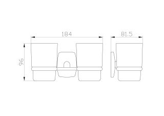 Два стакана для зубных щеток с держателем Wonzon & Woghand Porto WW-1801 хром