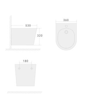 Биде подвесной Boheme Avva new 973-W-BIDET белый глянец