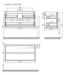 Подвесная тумба под раковину Sancos Marmi 2.0 MR2.0100EG 99см дуб галифакс натуральный