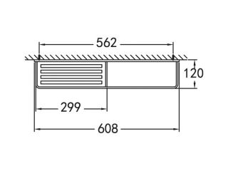 Полка с полотенцедержателем 60x12см, хром Cezares CZR-F-8916