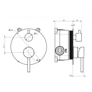 Душевая система встраиваемая Milacio MCU MCU.150.MB чёрный матовый