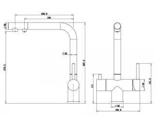 Смеситель для кухни Milacio Ultra MCU.559.GD под фильтр с краном для питьевой воды брашированное золото